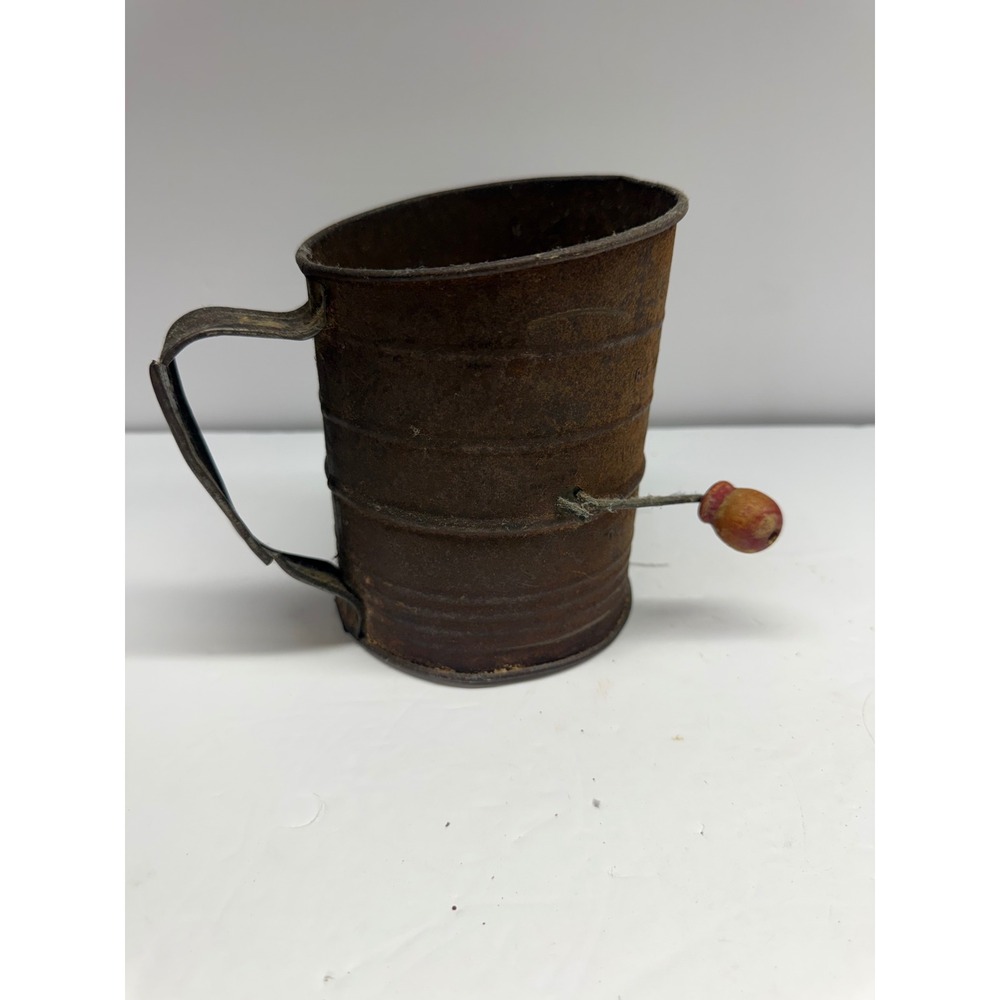 Vintage Bromwell Hand Crank Flour Sifter Rustic Antique Metal Kitchen Farmhouse